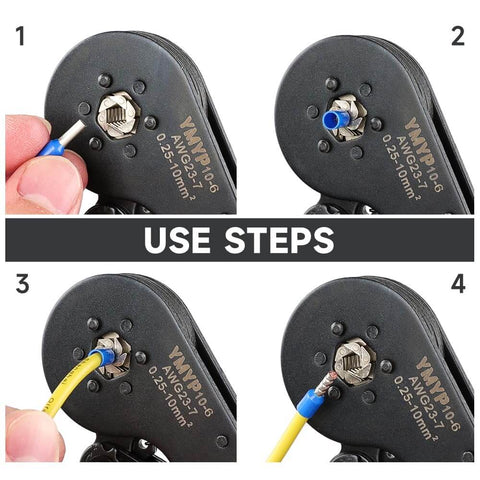 Steps for using 1000 Pieces Red Insulated Wire Ferrule Connectors For AWG 18 1.0mm2 Copper Barrel Pins With nylon & tinned copper.