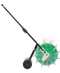Rugged Handheld 12 Nozzles Manual Seeder With 5.31 Inch Spacing, Easy Push Roller Planter for Corn, Soybean, Rice and Fertilizer.