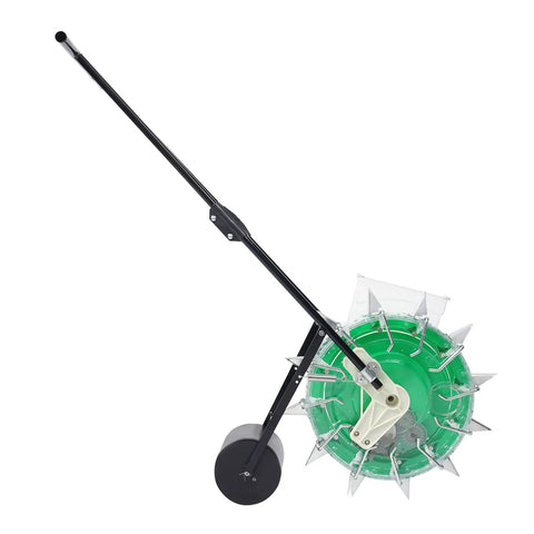Rugged Handheld 12 Nozzles Manual Seeder With 5.31 Inch Spacing, Easy Push Roller Planter for Corn, Soybean, Rice and Fertilizer.