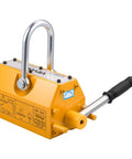 Heavy Duty Permanent Magnetic Lifter 2200 Lbs Neodymium Lifting Magnet With Release Handle And Steel Hook For Shop Cranes And Hoists Lifts Plate Steel And Boards Like A Boss, yellow body