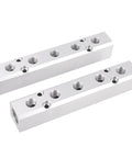 Two Five Way Seven Port Pneumatic Manifold Aluminum Alloy Air Distribution Blocks with NPT Supply and Output Ports