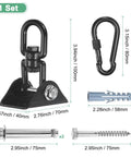 Beefy 360 Degree Swivel Swing Hangers Kit, 1200 Lb Capacity Stainless Steel Ceiling Mount for Hammock Chairs, Yoga, Aerial Swing