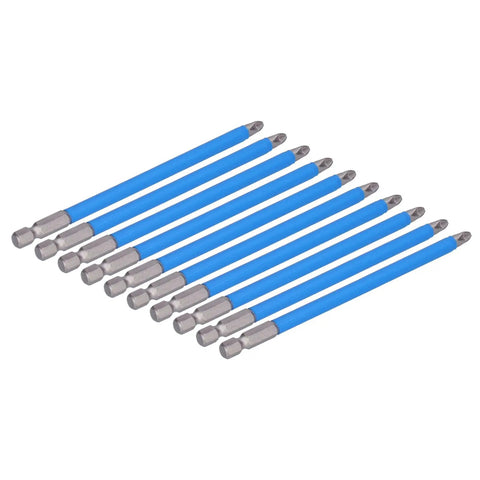 Rock Solid 10 Piece S2 Steel Impact Head Bit Kit For Hardcore Home Decor And Heavy Screw Work That Never Ruts Or Blows Out, blue bits