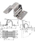 Arc Hidden Hinge For Cabinets And Bedside Cupboards With Soft Close Damping Bracket Door Support Kit with technical drawings