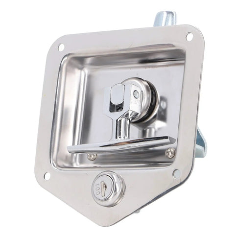 Built Damn Tough Stainless Steel T Handle Latch With Dual Keys For RV Truck Trailer Access Rock Solid Toolbox Lock That Keeps Your Rig Gear Locked In Tight Through Long Haul Shifts And Weekend Cruises