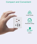 2 Pack UK Travel Plug Adapters for US to UK Type G International Plug Adapter in hand showing cruise friendliness and voltage details