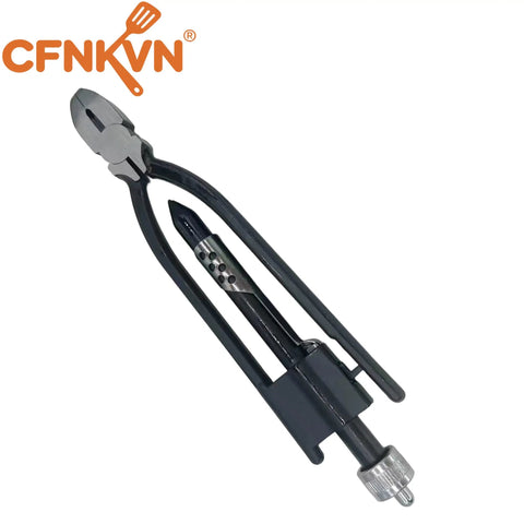 Pro Grade Auto Spring Loaded Safety Wire Pliers 9 Inch for twisting and cutting stainless steel wire, black with chrome finish