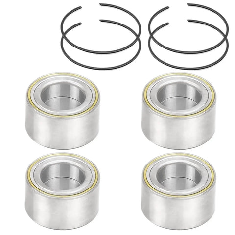 4Pcs Front Rear Wheel Bearings And Circlip Kit For Quick Garage Swaps, featuring heavy duty metal bearings and circlips.