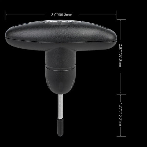 Front view of 40lbf Torque Golf Wrench For Driver And Fairway Hybrids With Adapter Sleeve And Head Weight Adjustment Universal Fit For TaylorMade Callaway Titleist Ping Cobra PXG Mizuno And More Keeps Club Heads Snug At High Swing Speeds.