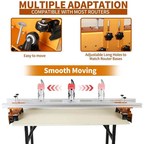 Slab Flattening Router Sled, 58 Inch Adjustable Planing Jig For Woodworking, pro-grade tool with multiple router adaptations