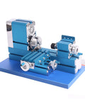 Mini blue metal lathes (pair) on a blue base, compact bench-top hobby metalworking tools