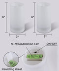 Lit Outdoor Solar Pillar Candles 3x6 Inches Waterproof Rechargeable Flameless Flickering Lights with battery detail