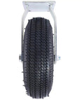 Pair Of Heavy Duty 10 Inch Pneumatic Caster Wheels Featuring Smooth Rolling Ribbed Tires And Ball Bearing Steel Hubs built tough for every jobsite load from the front.