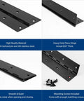 Rock Solid Four Foot Continuous Piano Hinge Built Tough As Nails With Zero Rust Black Stainless Steel Includes Screws, 3x48 inches, 304 stainless steel.