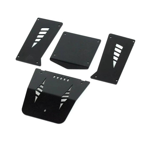 Aluminum Roll Cage And Body Panel Set For 1/18 RC Crawler UTB18 Upgrade Kit, CNC-machined black panels with cutout design.
