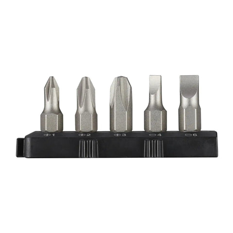 Two Way Speed L Handle Tool Kit With Long Reach, Heavy Duty 11 Piece Set Featuring Quick Change Collar showing five bits 1 2 3 SL4 SL6