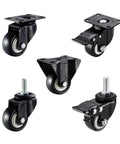 Four Pack 2 Inch Diamond Swivel Wheel Caster With Brake For Heavy Duty Furniture M8 M10 M12 Black