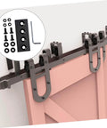 Metal Track Connection Plate Set For Barn Door Fixes Straight Brace Brackets And Fixing Plates for easy installation on a barn door