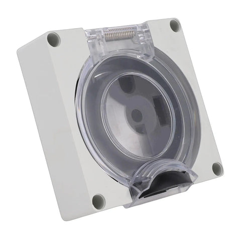 Beefy Nema L14-50R Industrial Locking Power Outlet 50amp 250volt Wall Mount Receptacle with clear cover.