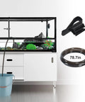 Low Water Level Drain Pump 243 GPH 26W Submersible With Bottom Suction for Tanks shown with tubing and clips, aquarium setup