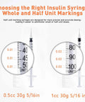 1cc 30G Syringe With Five Sixteenth Inch Needle, Individually Wrapped Pack Of 20 For Medical Use, Portable And Lightweight For Grab And Go Dosing, Clear Barrel For Visible Fluid, Durable Plastic Construction, Ready To Use; 1cc syringe markings