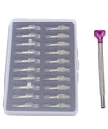 Watch Hand Presser Kit With 20 Interchangeable Pins And Scratch Proof Stainless Steel Pusher for horology repair.
