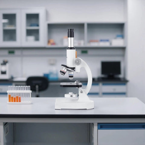 Kids And Adults Microscope With 40X To 2000X Magnification, Professional Compound Microscope With LED Illumination in lab setting
