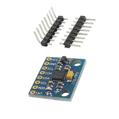 MPU 6050 3 Axis Accelerometer Gyroscope Sensor Module 6DOF 16 Bit ADC Data Output For Arduino Raspberry Pi UNO Board 3 To 5V Power Supply Compatible With Arduino IDE DIY Friendly Mounting Ideal For DIY Robotics Data Logging And Motion Tracking. blue PCB with pin headers