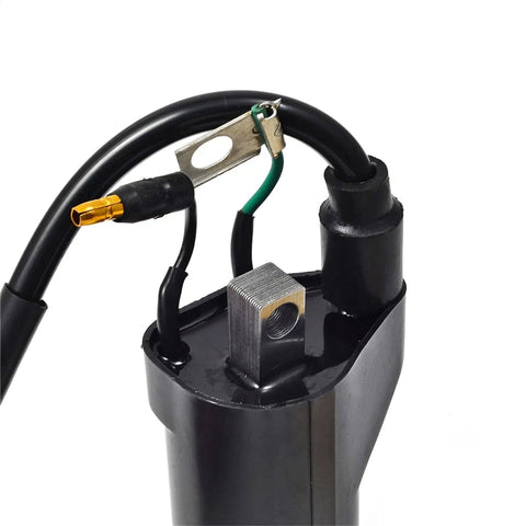 Close-up of ignition coil from Honda Wiring Harness Ignition Kit With CDI Box Spark Plug Regulator Relay Coil For Sportrax 400 TRX400EX