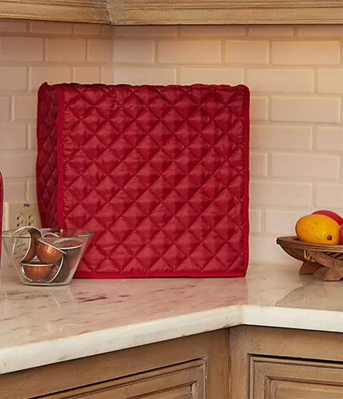 Waterproof Coffee Maker Cover For Keurig Single Serve Brewers Dustproof Shield Red on Countertop