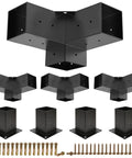 4 Pack Pergola Brackets And Post Bases For 4x4 Beams 3 Way Right Angle Corner Brackets With Sunshade Holes Elevate Your Pergola Or Gazebo Kit