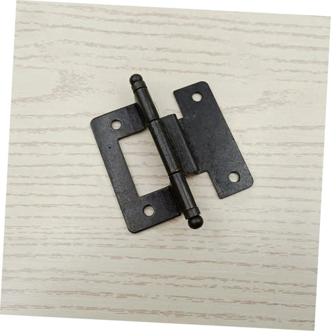 Black metal cabinet hinge with mounting plates and pin for kitchen, bathroom, or wardrobe doors; self-closing