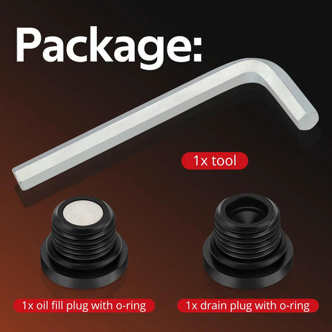 2 Piece Front Differential Oil Drain And Fill Plug Kit For Polaris RZR UTVs Including tools and O-rings
