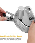 Smokin Hot Precision Miter Gauge For Your Table Saw Featuring Adjustable Flip Stop and Rock Solid Miter Fence for Dead On Woodworking Cuts on Router Tables and Band Saws, showcasing adjustable angle settings.
