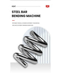 Steel bar bending machine showcasing a shiny metal rebar in a spiral shape, part of Automatic Rebar Bending Machine For Heavy Duty Steel Bar Tasks Featuring Solid As A Rock Build And Contractor Favorite Setup That Delivers Hassle Free Precision On Every Active Jobsite.