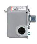 Side view of Pumptrol 30-50 PSI Water Pressure Switch For Jet Pumps Submersible Pumps And Reciprocating Pumps With One Quarter Inch Connection And Gray Cover Durable Construction