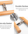24 Inch Wooden Sliding Barn Door Pull Handle For Glass And Metal Doors Durable Easy Install Diy Friendly Push Pull Entry Hardware Perfect For Bathroom And Office Includes Mounting Fittings, close-up view