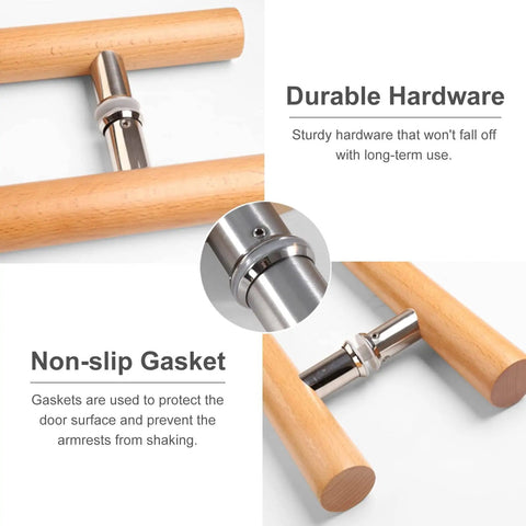 24 Inch Wooden Sliding Barn Door Pull Handle For Glass And Metal Doors Durable Easy Install Diy Friendly Push Pull Entry Hardware Perfect For Bathroom And Office Includes Mounting Fittings, close-up view