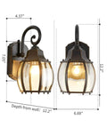 Two Pack Dusk To Dawn Sensor Outdoor Wall Sconce With Photocell Outdoor Wall Light Waterproof Aluminum Porch Light dimensions