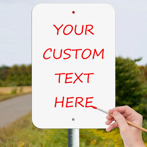 Kickass Heavy Gauge Aluminum Signs 4 Pack 18 By 12 Inches Sublimation Ready Metal Sheets For Dtf Printing Custom Crafting blank sign with red paint