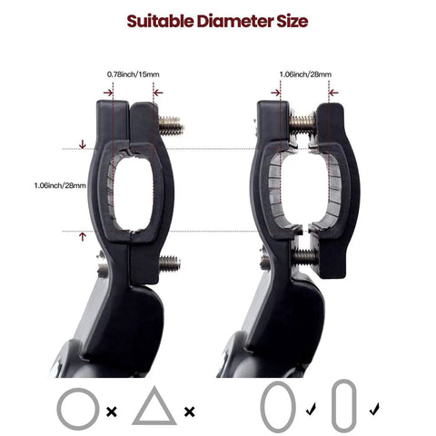 Adjustable Aluminum Bike Kickstand For 22 To 26 Inch Wheels, Fits Rectangular And Oval Chain Stays 15mm To 28mm, clamp view