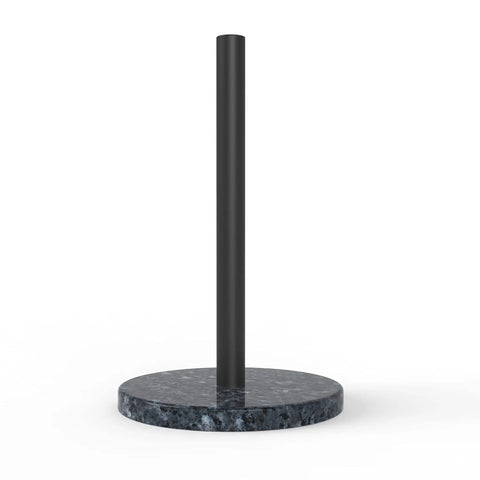 Blue Pearl Granite Paper Towel Holder With Marble Base And Metal Rod 8 Inch Countertop Stand For Standard And Jumbo Rolls