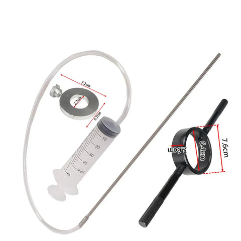 3 In 1 Motorcycle Fork Service Tool Kit With Fork Oil Level Tool Markings, Fork Spring Compressor And Damper Rod Bleeder For DIY Riders