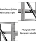 Column features of Rock Solid Heavy Duty Garage Shelving Four Tier Commercial Steel Storage Rack for adjustable height and stability.
