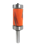 XTREME Compression Flush Trim Bit 2 Flutes Carbide Tipped, vivid orange spiral design on steel shank