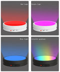 CHANGLKJ Led Rotating Turntable Display Stand With Remote Control 5000 Mah Battery showing red, purple, blue and colorful gradient lights.
