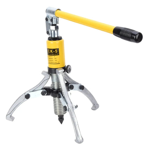 Heavy Duty 5 Ton Hydraulic Gear Puller And Bearing Separator Tool Kit With Three Jaw Setup For Garage Hub And Gear Removal Using 200 Mm 140 Mm Height And 50 Mm Pump Stroke Capacity For Tough Jobs In Home Or Local Garage Shops Now, three-jaw steel puller