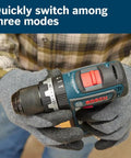 One Half Inch Brushless Hammer Drill And Driver Kit With Core 18v 4ah Battery Featuring Rapid Torque Kickback Guard LED lamp shown in use