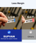 Bluetooth Label Maker With Keyboard And App For Quick Labeling 4 Tapes Included 30 Plus Fonts 660 Plus Icons Rechargeable Inkless Labeler showing label margin size comparison