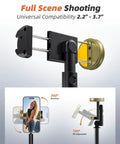 All In One Phone Tripod And Selfie Stick With Remote For iPhone And Android featuring adjustable holder details
